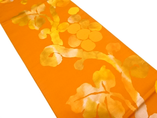 JAPANESE FUKURO OBI / WOVEN GRAPE ARABESQUE